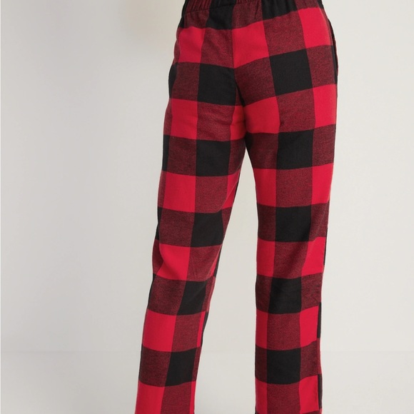 NWT OLD NAVY Printed Flannel Pajama Pants Color: Red Buffalo Plaid MEDIUM - Picture 2 of 2